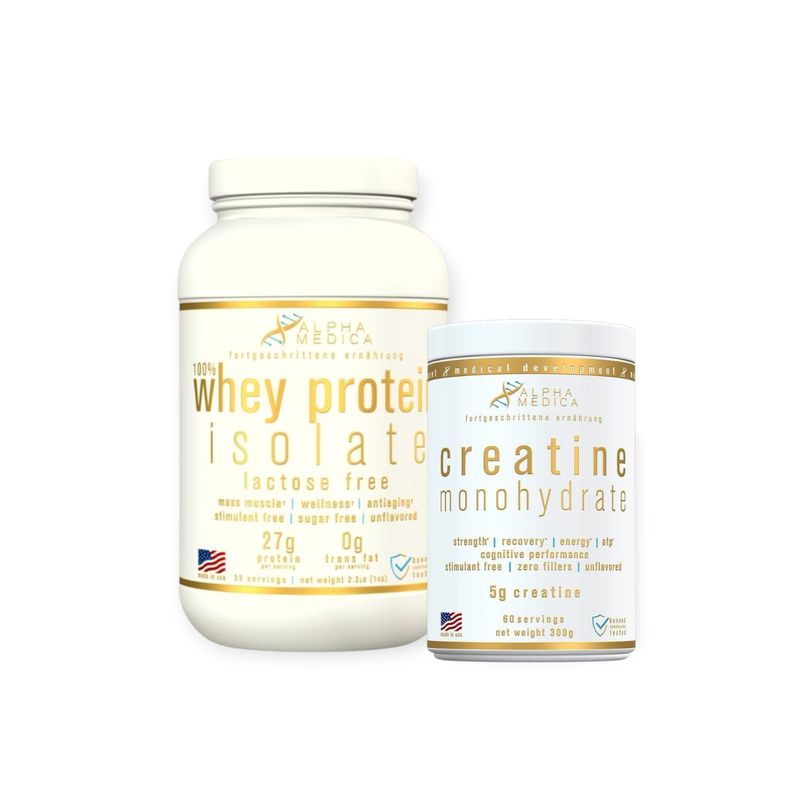 ALPHAMEDICA - PACK PROTEINA 100% PROTEIN ISOLATE + CREATINA 300GR - ALPHA MEDICA