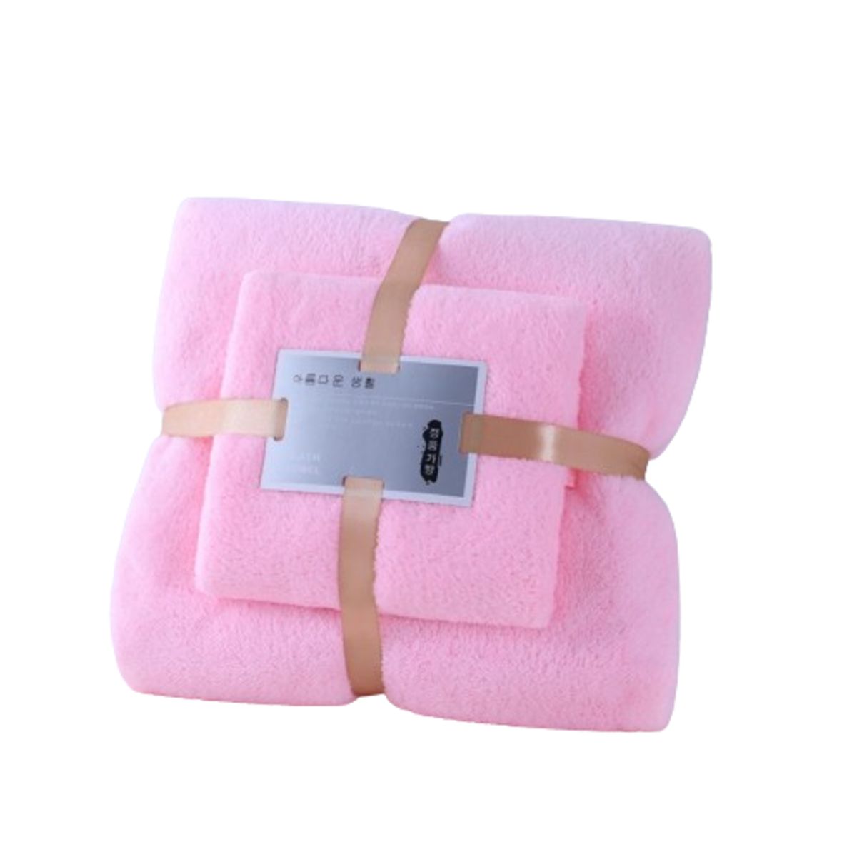 GENERICO - Set de Toallas De microfibra Mano + Toallon Lisa - Rosa