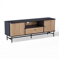 Rack de TV Top Living Charcoal con Puertas Corredizas