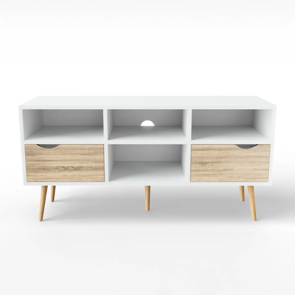 RELAN - Rack de TV Top Living Bolonia con Cajones 117cm Nórdico