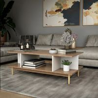 Mesa de Centro Top Living Bari Rectangular Lateral Nórdica