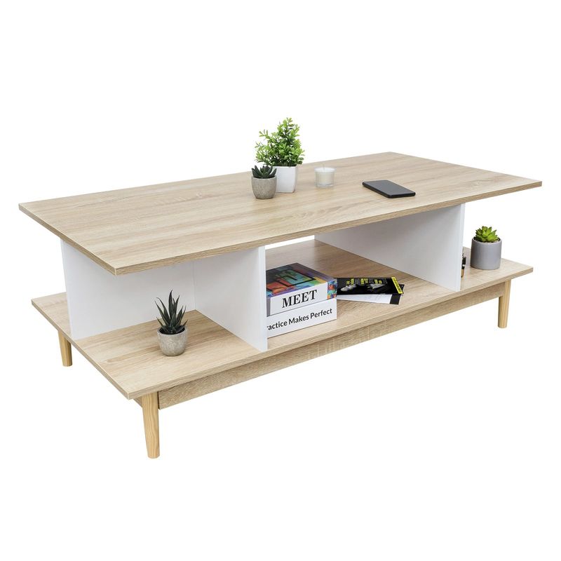 RELAN - Mesa de Centro Top Living Bari Rectangular Lateral Nórdica
