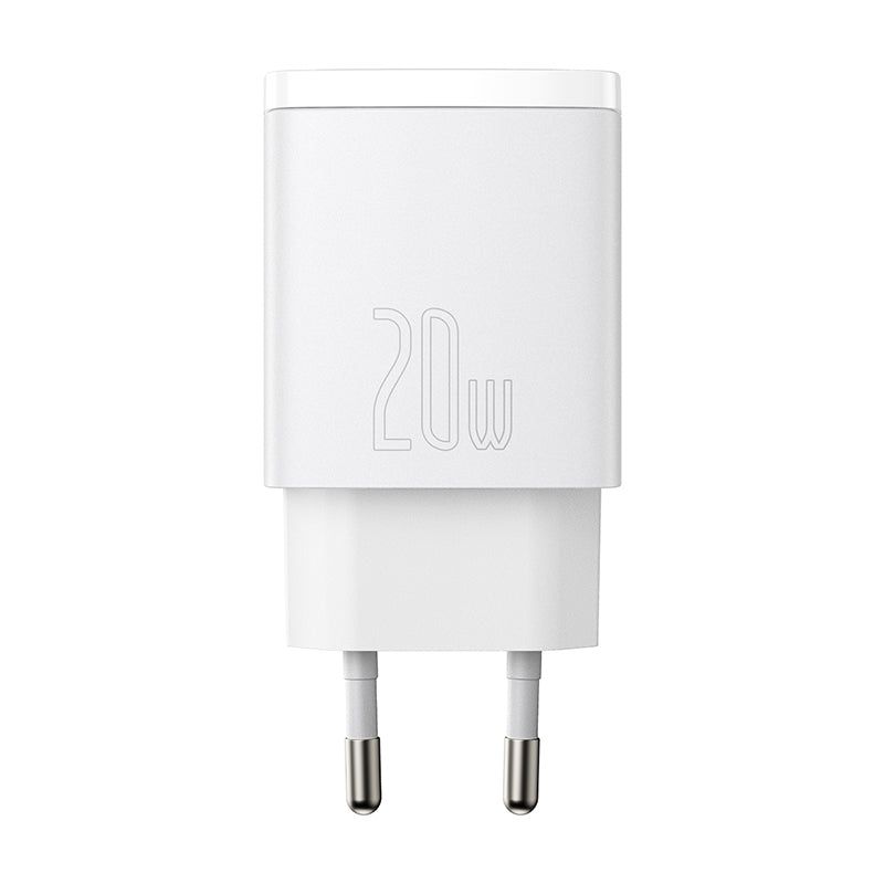 BASEUS - Cargador Rápido Baseus Dual USB y USB-C 20W Blanco