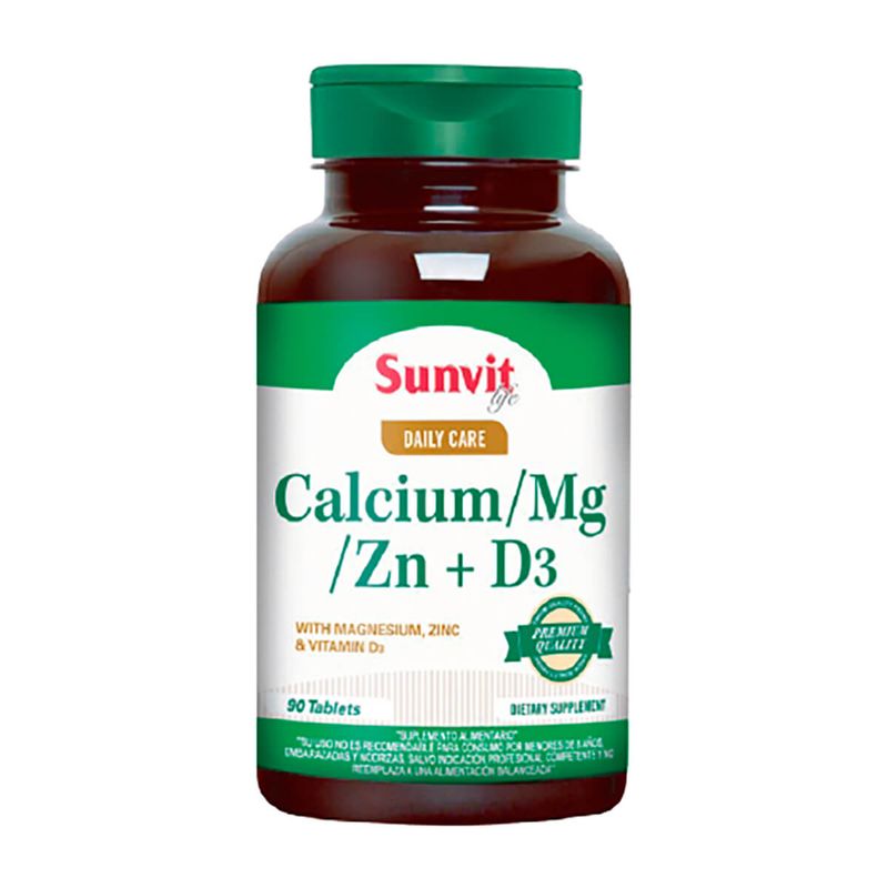 SUNVIT - Calcio Magnesio Zinc + Vitamina D3 (90 tabs)