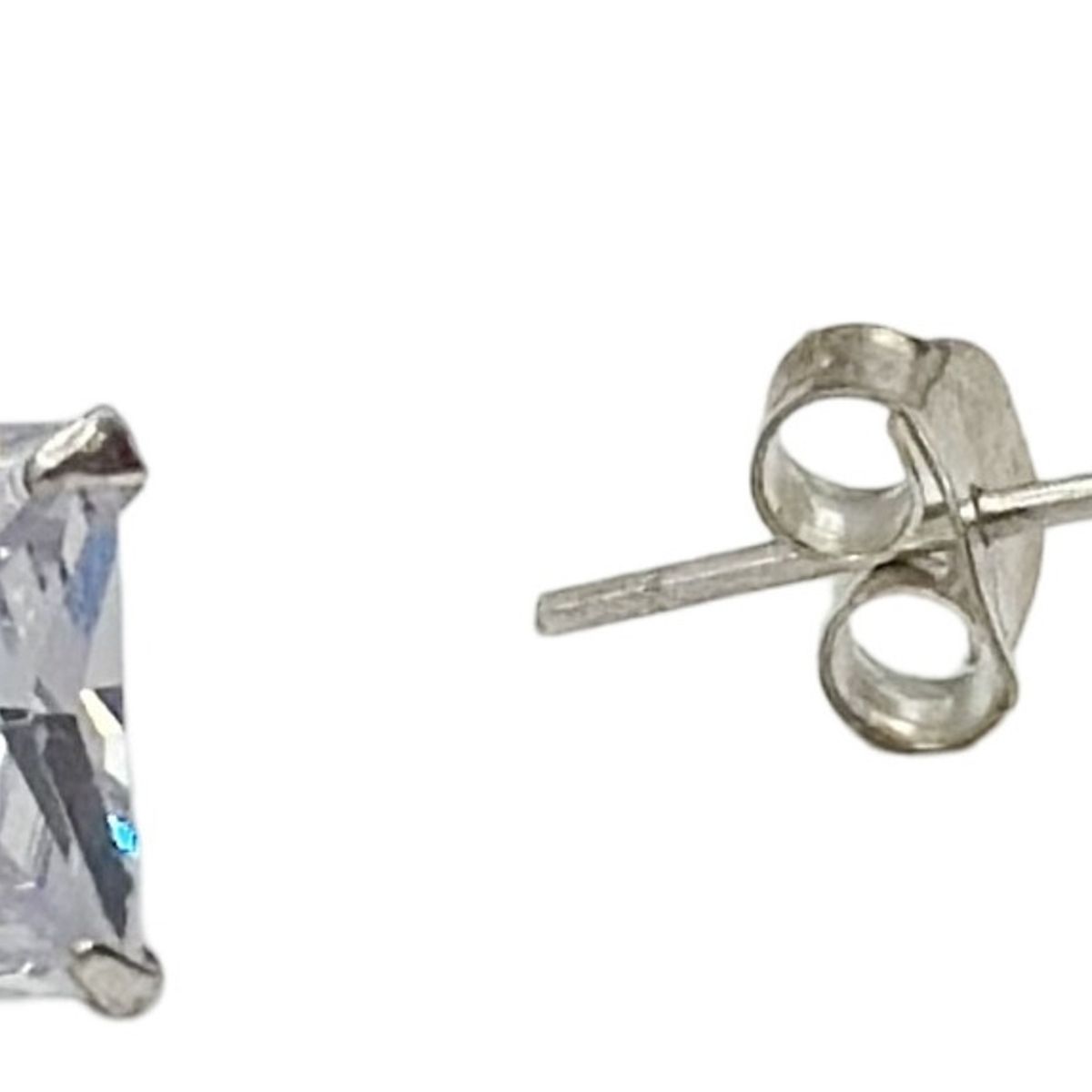 GENERICO - Aro Cuadrado Circon Blanco 10 Mm Plata 925 Mas Caja