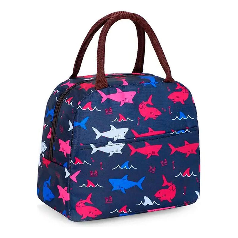 GENERICO - Lonchera Bolsa Termica Portatil Colación Almuerzo Colores - Azul