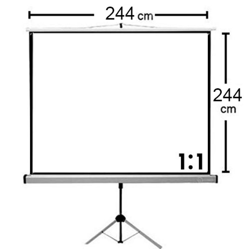 GENERICO - TELON CON TRIPODE 244X244 cm mecanismo retractil