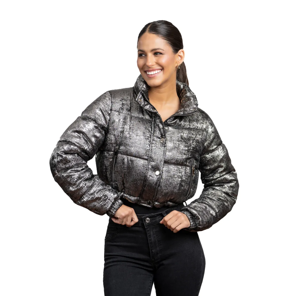 TODOPIEL - Parka Mujer Plateado Todopiel