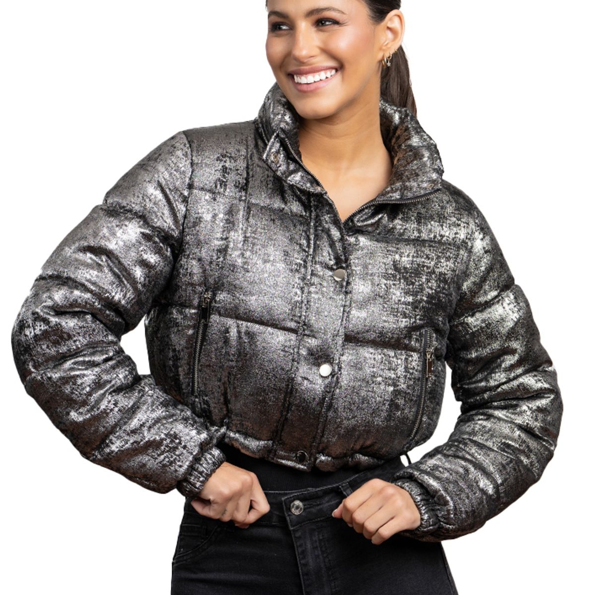 TODOPIEL - Parka Mujer Plateado Todopiel