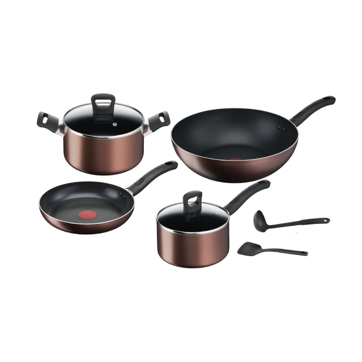 TEFAL - Bateria de cocina Antiadherente Daybyday 8 PCS