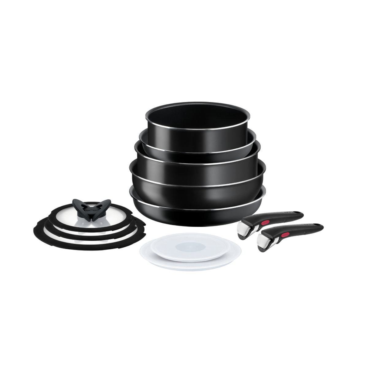 TEFAL - Bateria de cocina Antiadherente Ingenio 12 PCS con mangos