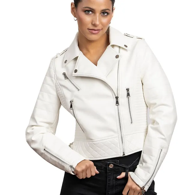 TODOPIEL - Chaqueta de Ecocuero Mujer Blanco Todopiel