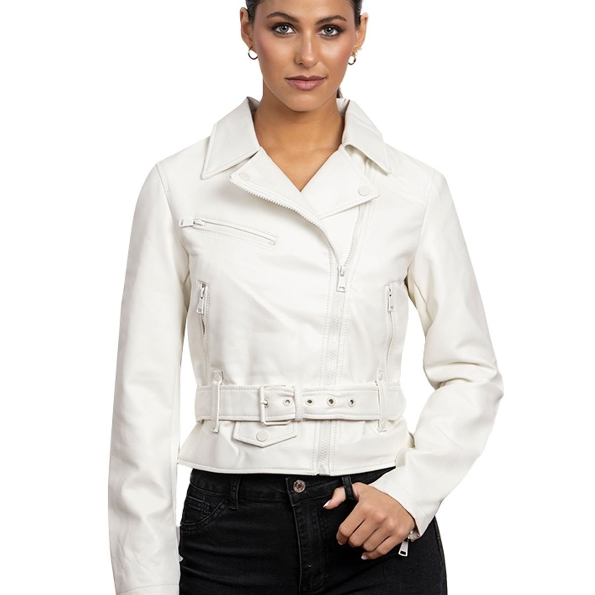 TODOPIEL - Chaqueta de Ecocuero Mujer Blanco Todopiel