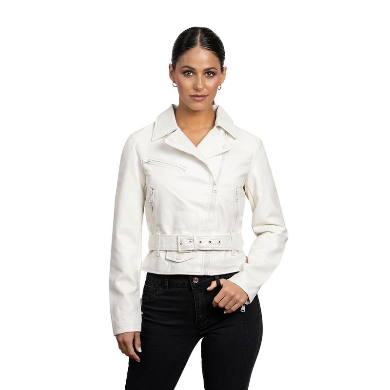 TODOPIEL - Chaqueta de Ecocuero Mujer Blanco Todopiel