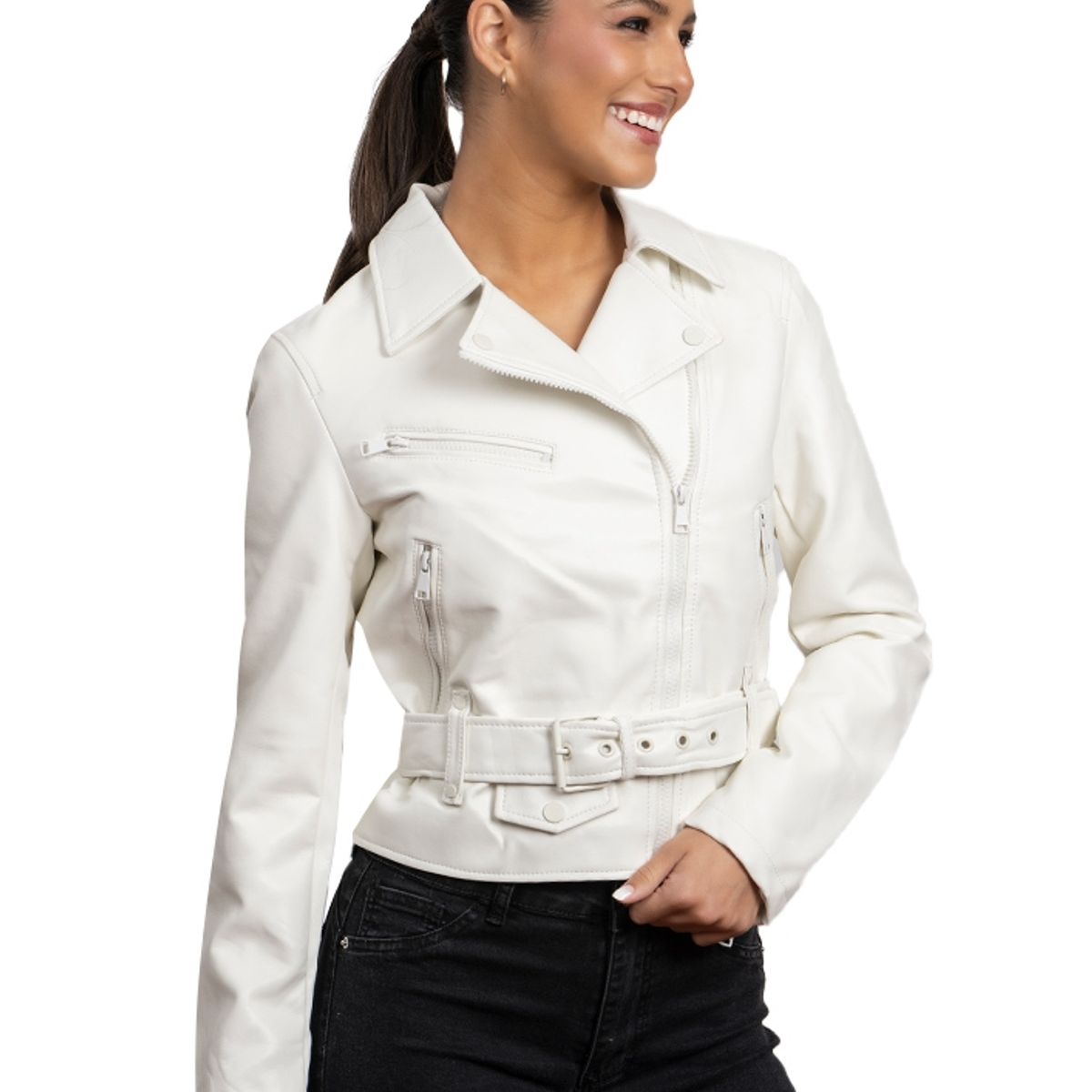 TODOPIEL - Chaqueta de Ecocuero Mujer Blanco Todopiel