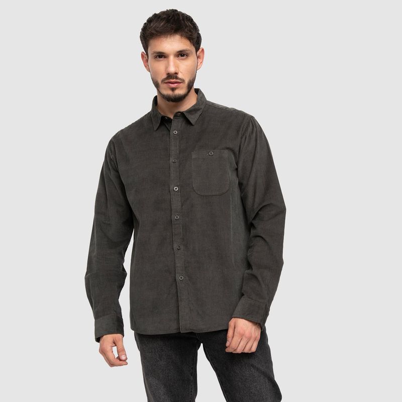 BUBBA - Corderoy Shirt Green Black Bubba