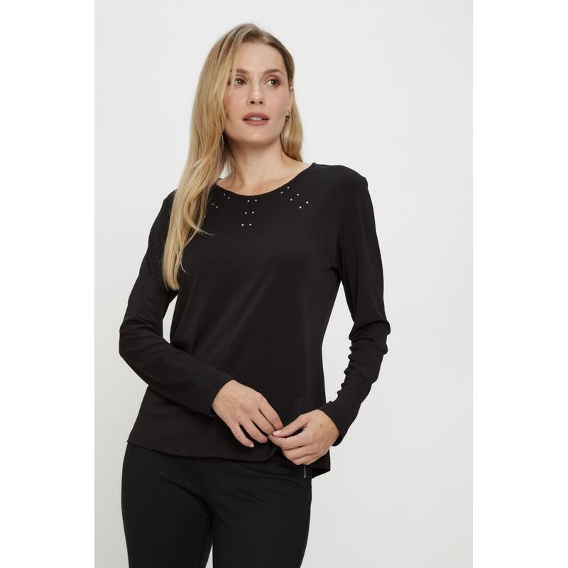 MA GRIFFE - Polera Manga Larga Negro Magriffe