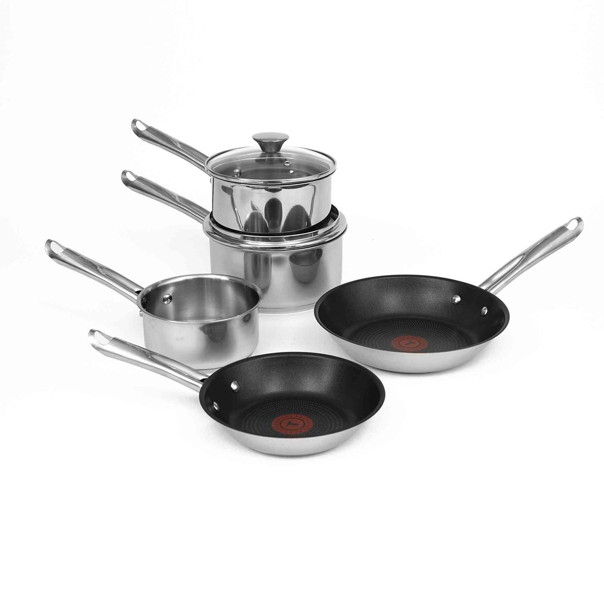 TEFAL - Bateria de cocina Acero Inoxidable Elementary 7 PCS