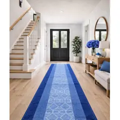 MROTTO - Alfombra Pasillo AZUL 67 cm x 4 metros ANTIDESLIZANTE Sin Overlock