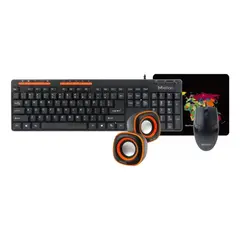 MEETION - Kit Set Teclado Mouse Mousepad Parlantes Oficina
