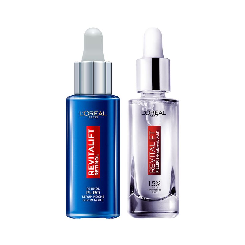 LOREAL PARIS - Pack Serum Revitalif Rostro Retinol + Serum Hialuronico