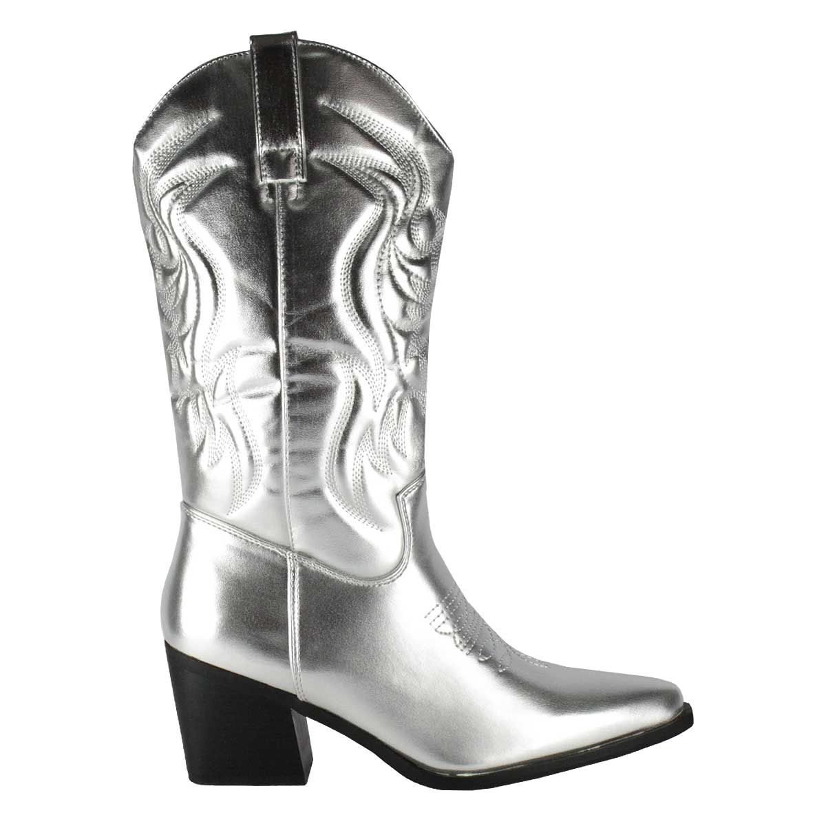 TAKONES - Bota Texas Plateada Takones