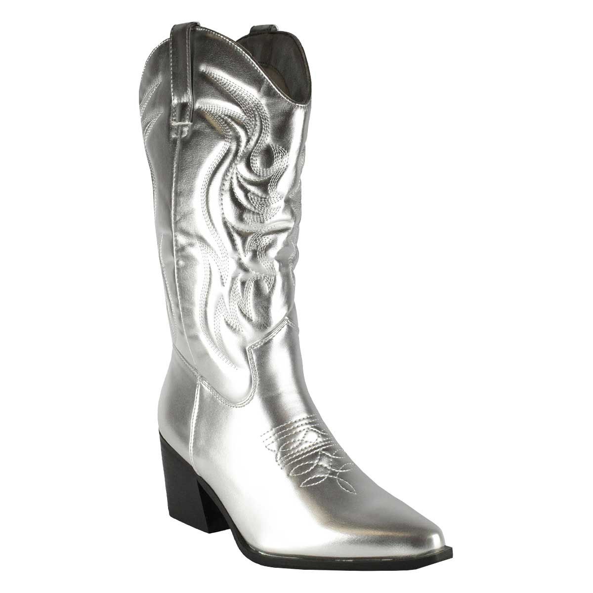 TAKONES - Bota Texas Plateada Takones