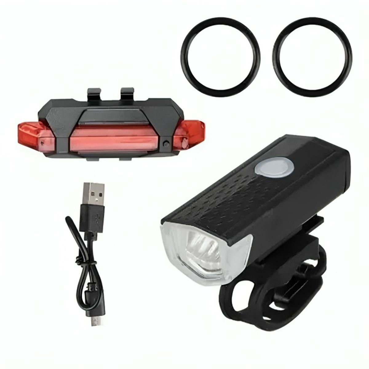 OEM - Set Luces Bicicleta Delantera Y Trasera Recargable Por Usb