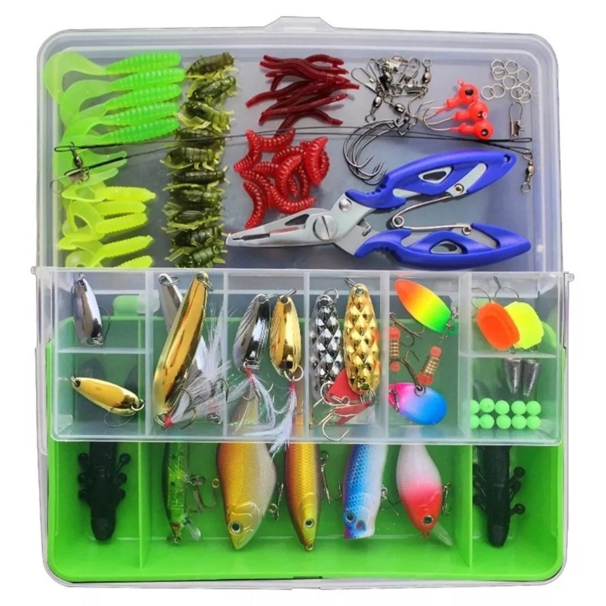 GENERICO - Kit De 101 Piezas De Señuelo Cebo Moscas Anzuelos Para Pesca