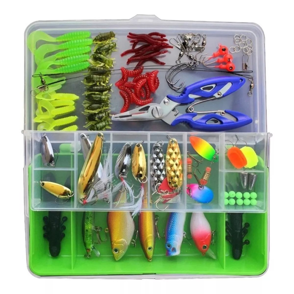 GENERICO - Kit De 101 Piezas De Señuelo Cebo Moscas Anzuelos Para Pesca