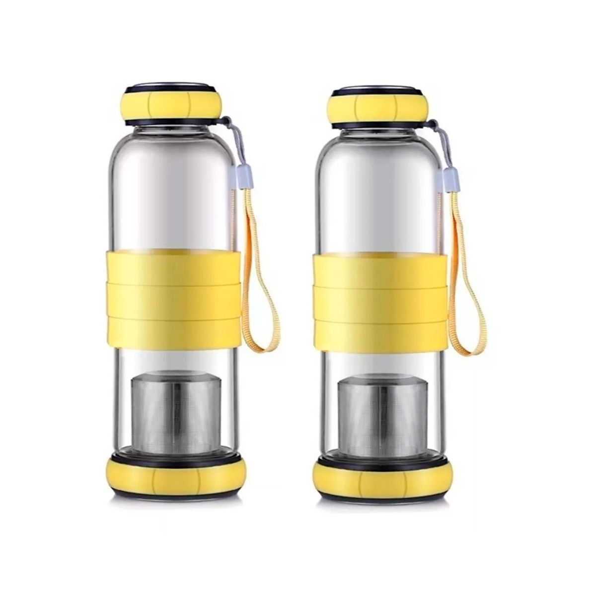 GENERICO - Pack X2 Infusores Te Botella Vidrio Con Infusor 500 Ml Mate