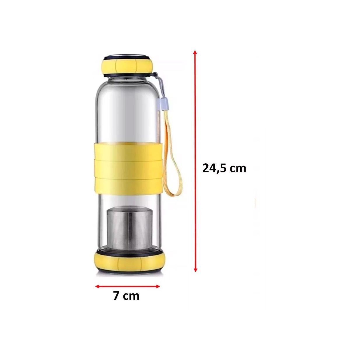 GENERICO - Pack X2 Infusores Te Botella Vidrio Con Infusor 500 Ml Mate