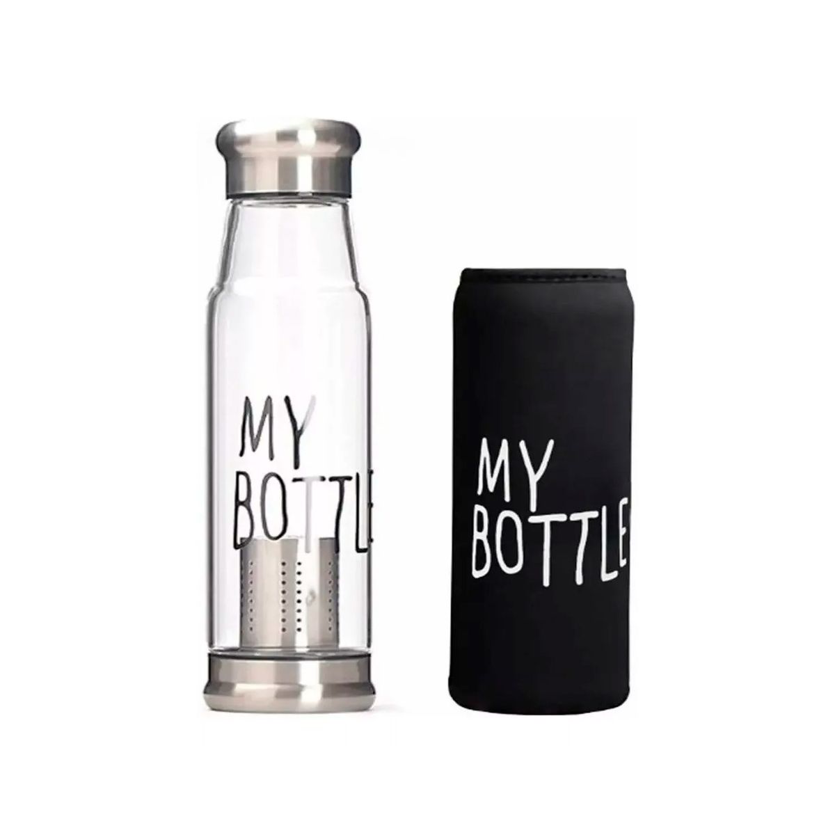 GENERICO - Botella Infusor De Vidrio Infusor De Te Con Funda 550ml