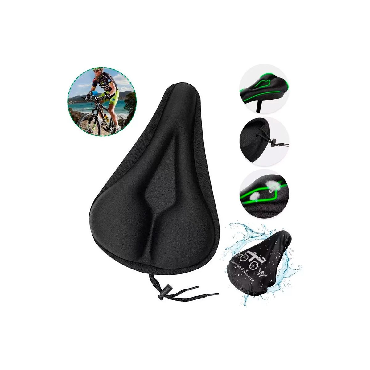 GENERICO - Funda De Asiento De Bicicleta Con Gel Acolchonado