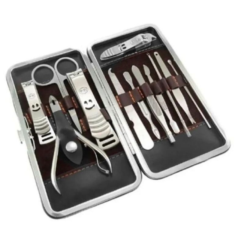 INVENCIBLE - SET MANICURE PEDICURE PROFESIONAL 12 PIEZAS ACCESORIOS AI40