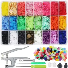KUANGYE - Remachadora Broches Plásticos Snap + Broches Caja 360 Piezas