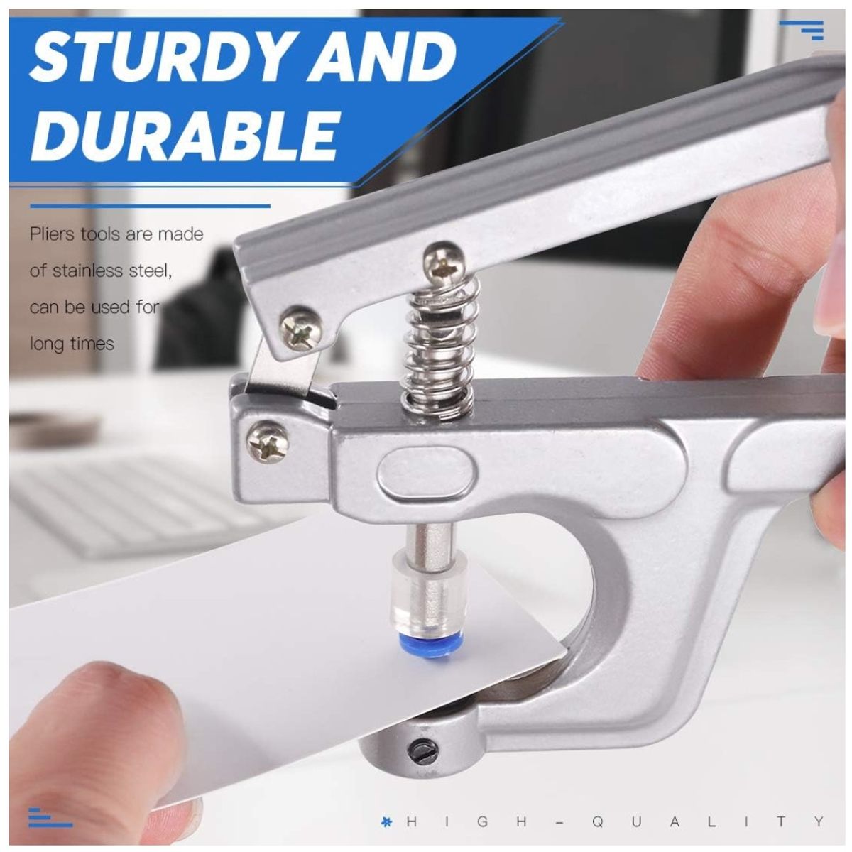 KUANGYE - Remachadora Broches Plásticos Snap + Broches Caja 360 Piezas