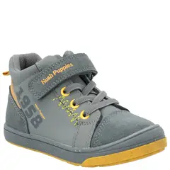 HUSH PUPPIES - Botín Cuero Niño Broke Gris