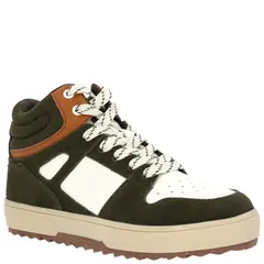 HUSH PUPPIES - Zapatilla Cuero Niño Moslo Café