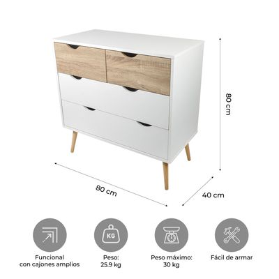 Imagen 2 del producto Cómoda Velador Top Living Aloe Cajonera Nórdica