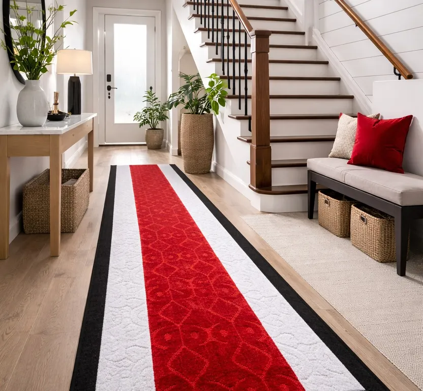 Alfombra Pasillo ROJO 67 cm x 4 metros ANTIDESLIZANTE Sin Overlock