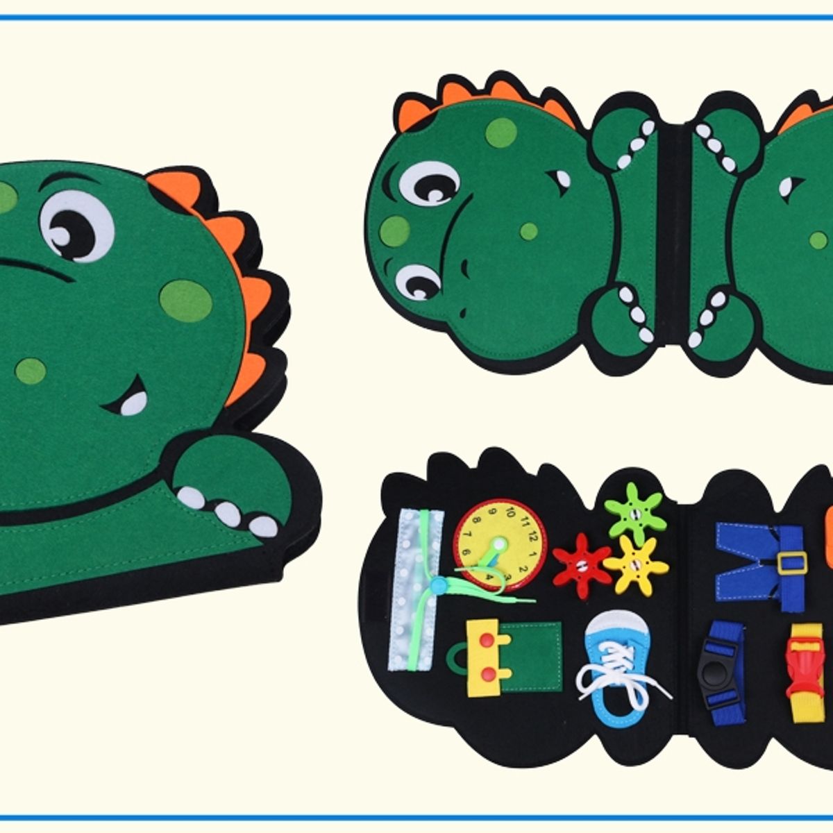 GENERICO - Libro Sensorial Montessori Habilidades Motoras Dinosaurio