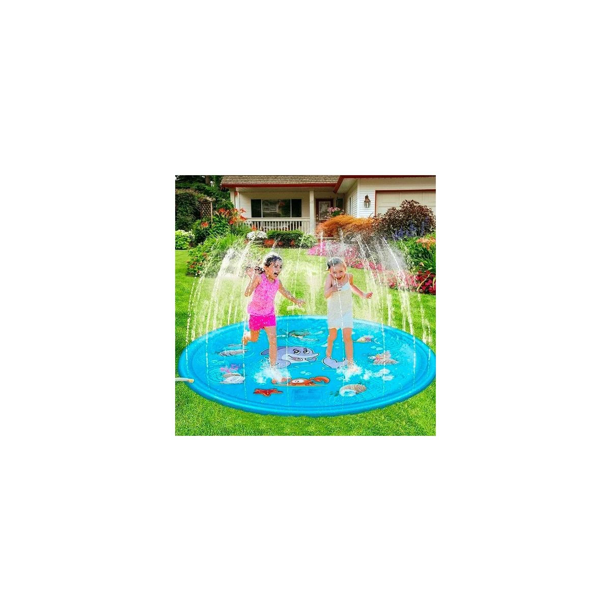 GENERICO - Alfombra De Agua 170 Cm Piscina A Chorros Cascada Niños
