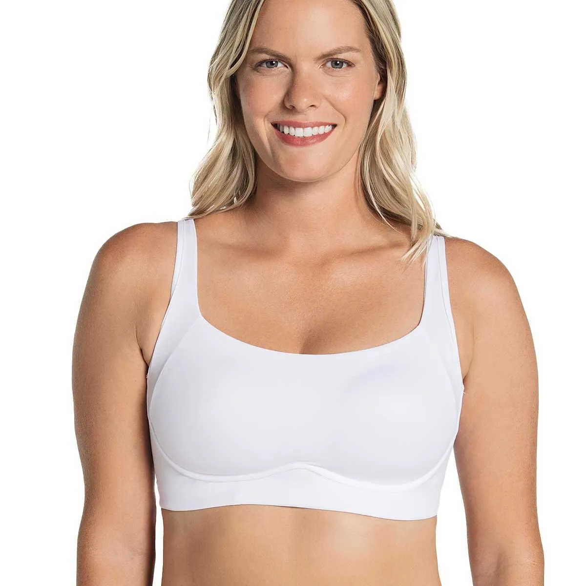 LEONISA - Sostén sin arco ultracómodo de alto soporte y cubrimiento Everyday Bra 091054 Blanco