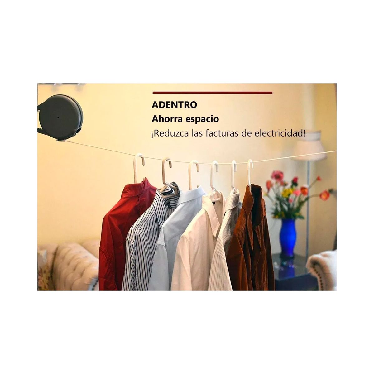 GENERICO - Tendedero De Ropa Retráctil Carrete Exterior O Interior 12m