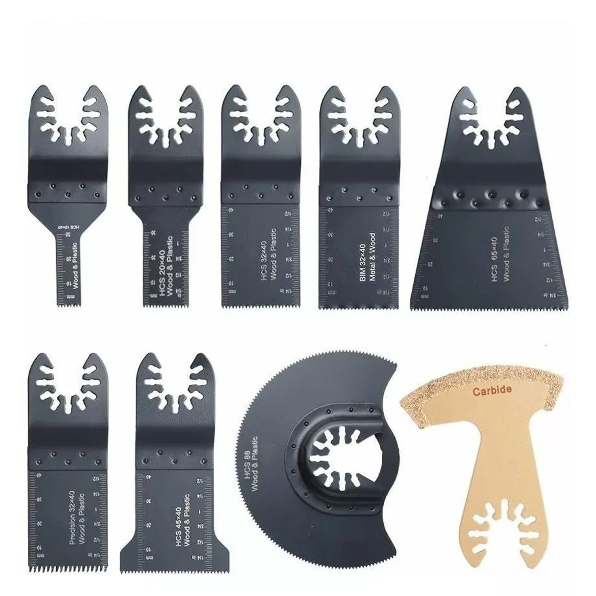 KUANGYE - Kit De Hojas De Sierra Oscilante Universal 9 Piezas