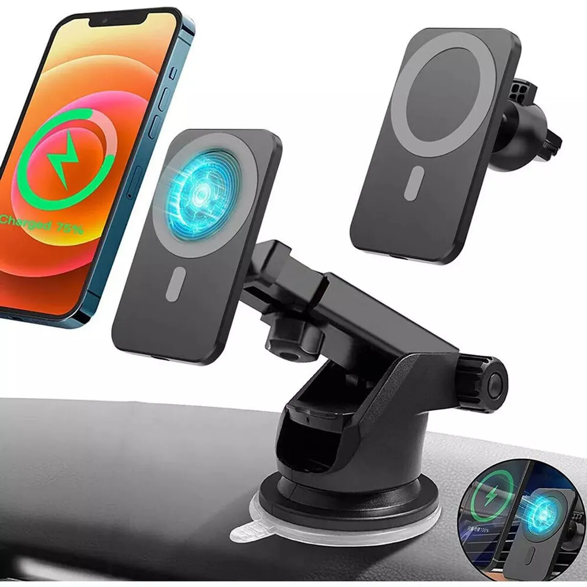 KUANGYE - Cargador Y Soporte Inalambrico Para iPhone Magsafe Para Auto