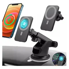 KUANGYE - Cargador Y Soporte Inalambrico Para iPhone Magsafe Para Auto