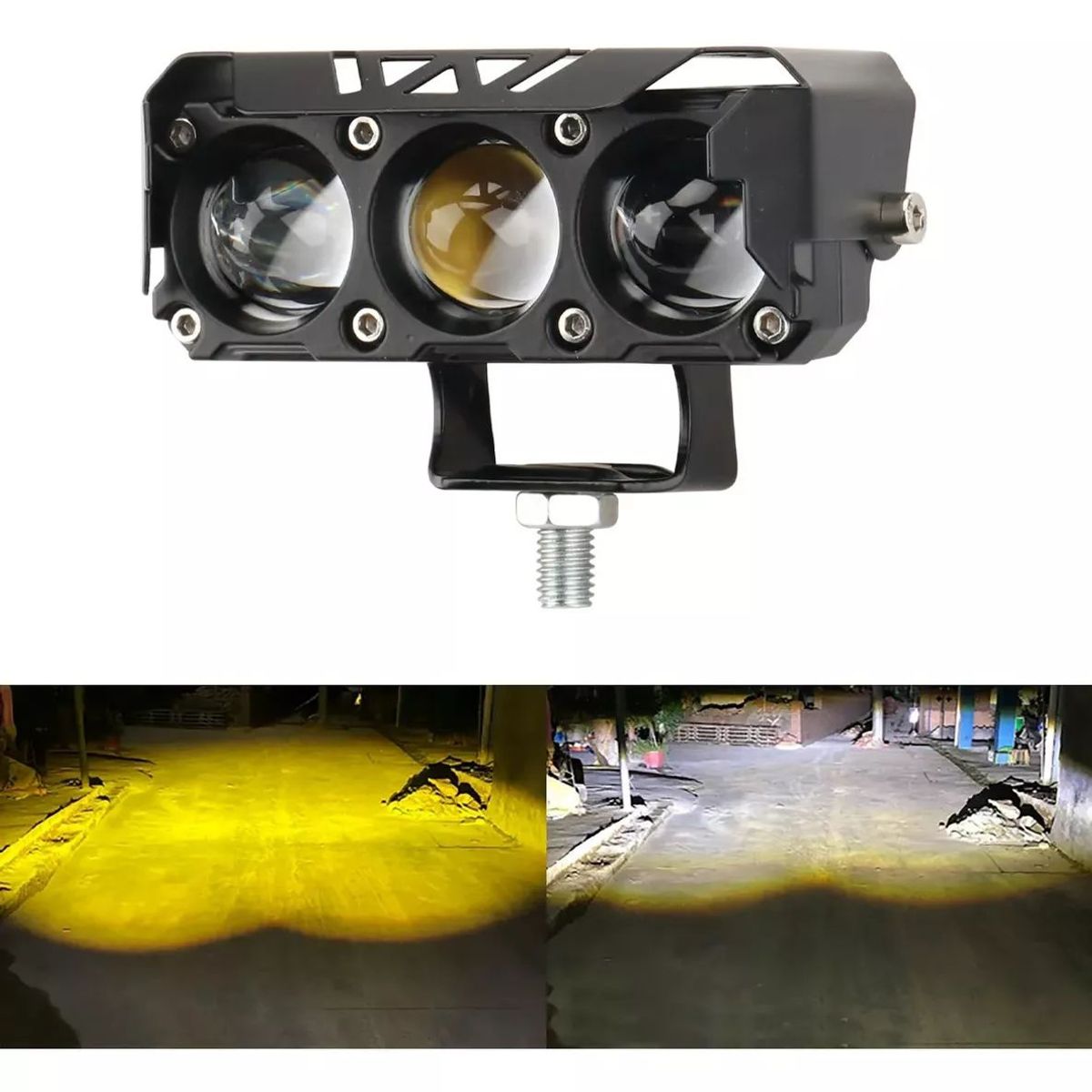 KUANGYE - X2 Luces Foco Neblinero Led 70w Estroboscopica Bicolor Lupa