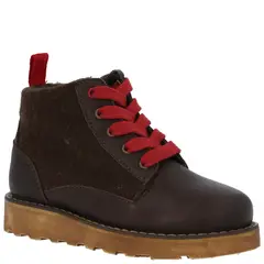 HUSH PUPPIES - Botín Cuero Niño Fallbroke Café